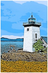 Grindle Point Lighthouse Tower in Maine - Digital Painting